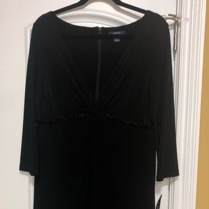 Chaps long sleeve black dress. NEVER WORN!